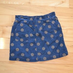 Boden Bottoms - polka dot corduroy skirt boden 10 blue brown Boden Bottoms - polka dot corduroy skirt boden 10 blue brown